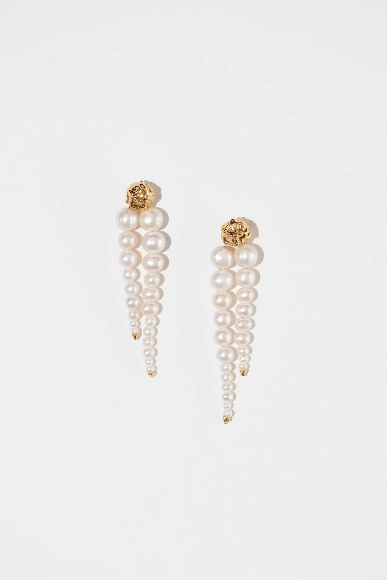 The Pearl Pearl Pearl Gold Plated Earrings w. Pearl