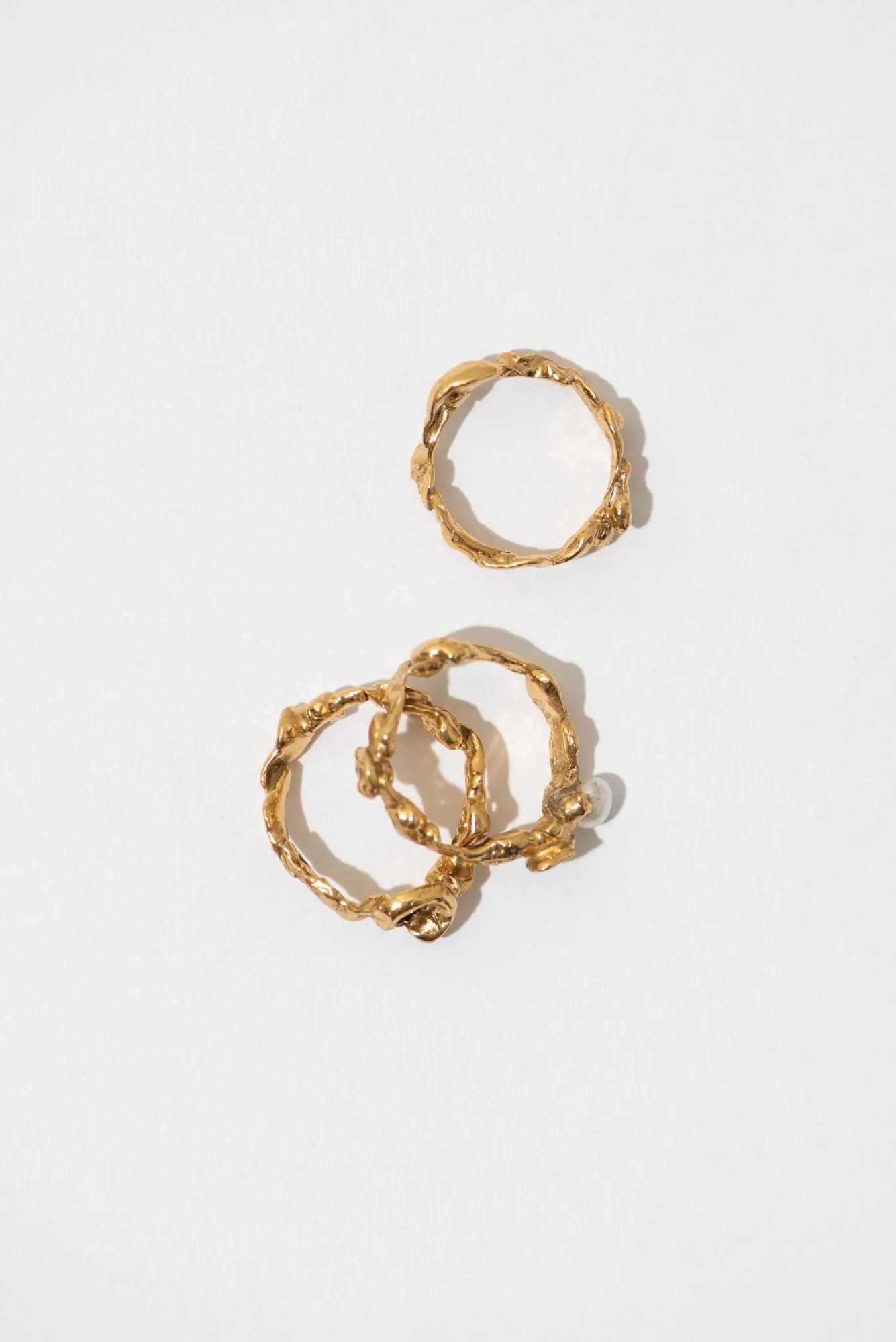 The Stackable Gold Plated Ring w. Pearl - Set of 3