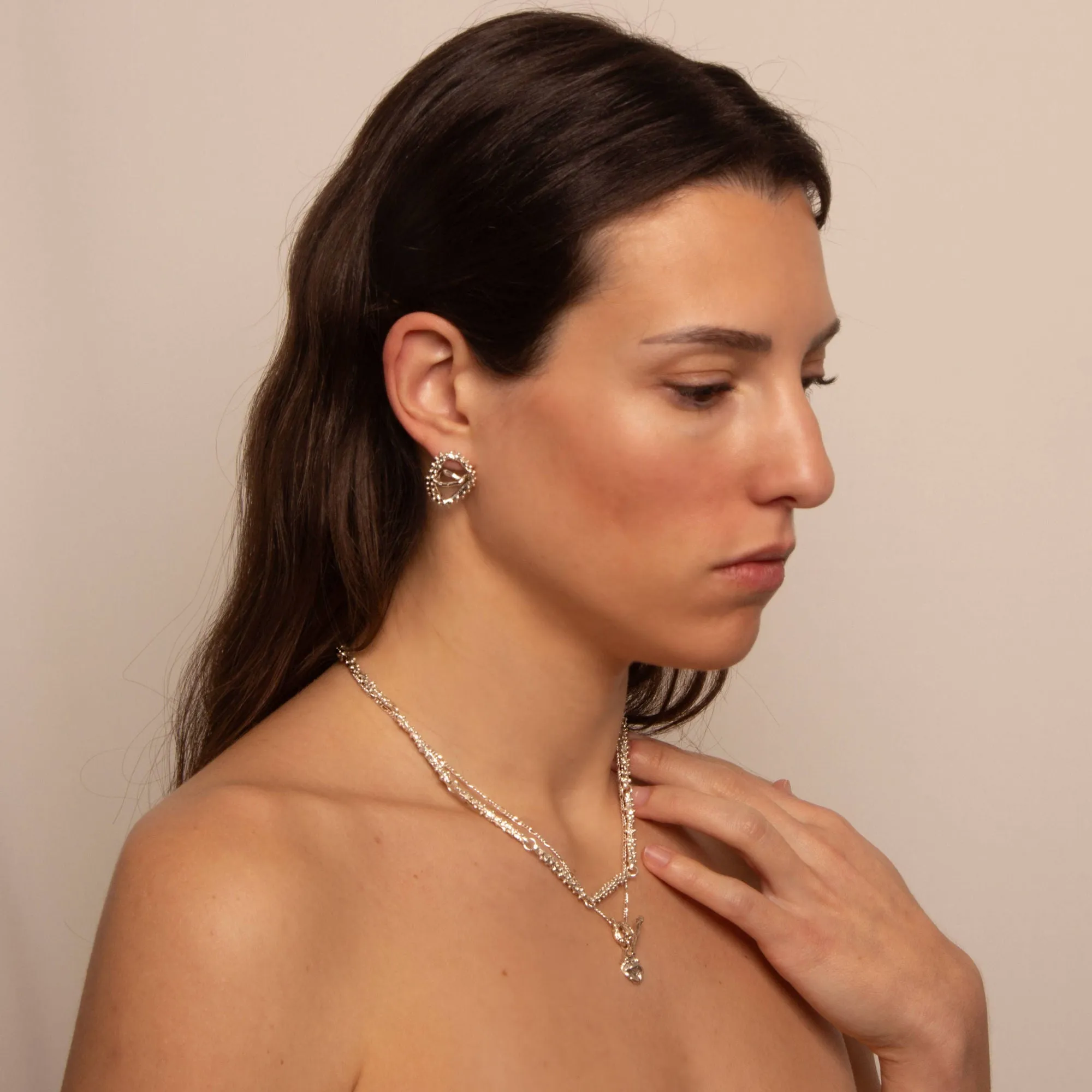 The Theta Silver Earrings