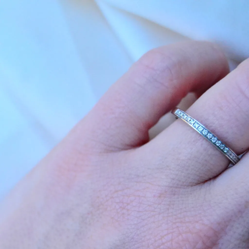 Tina Pavé 14K Whitegold Ring w. Diamonds