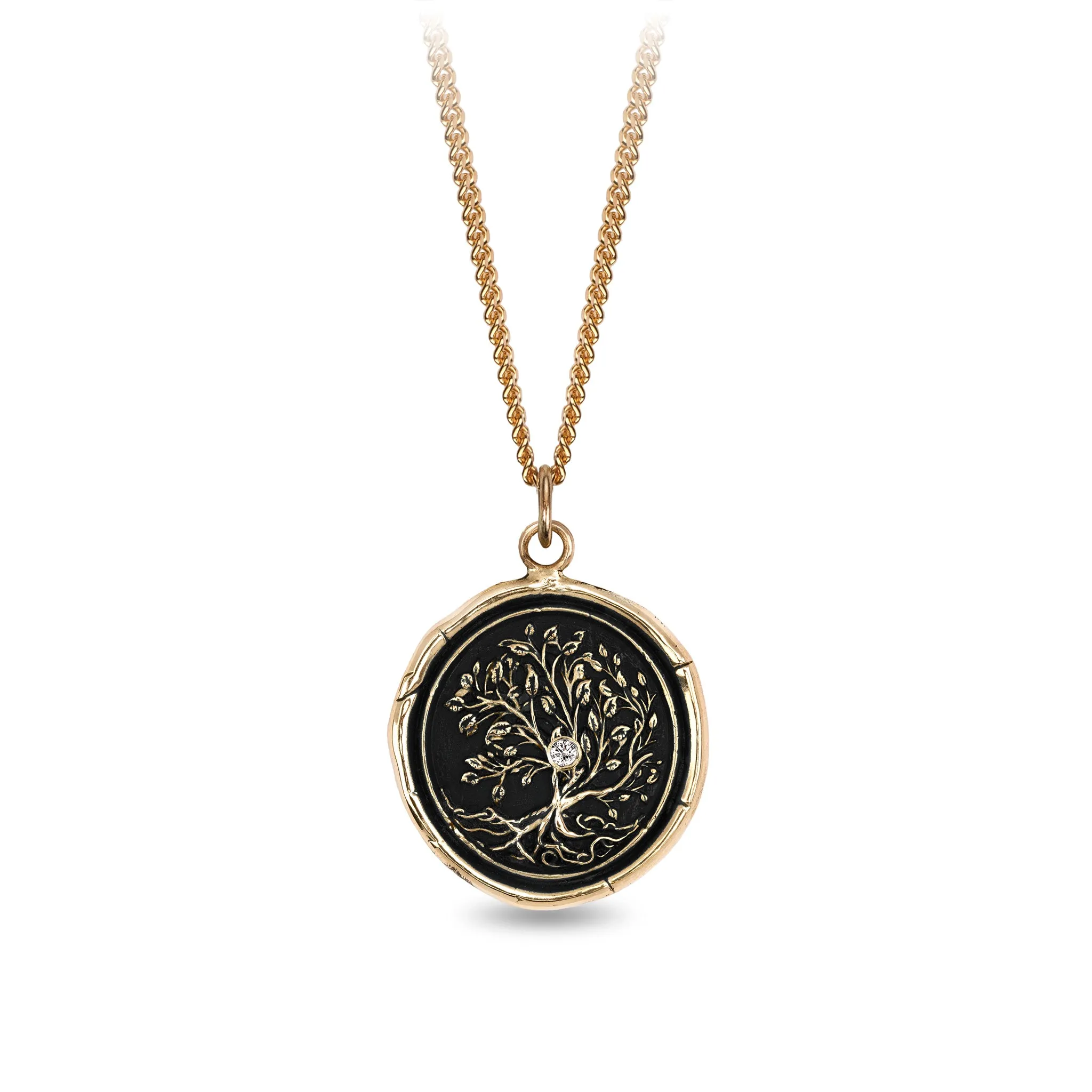 Tree of Life 14K Gold Diamond Set Signature Talisman