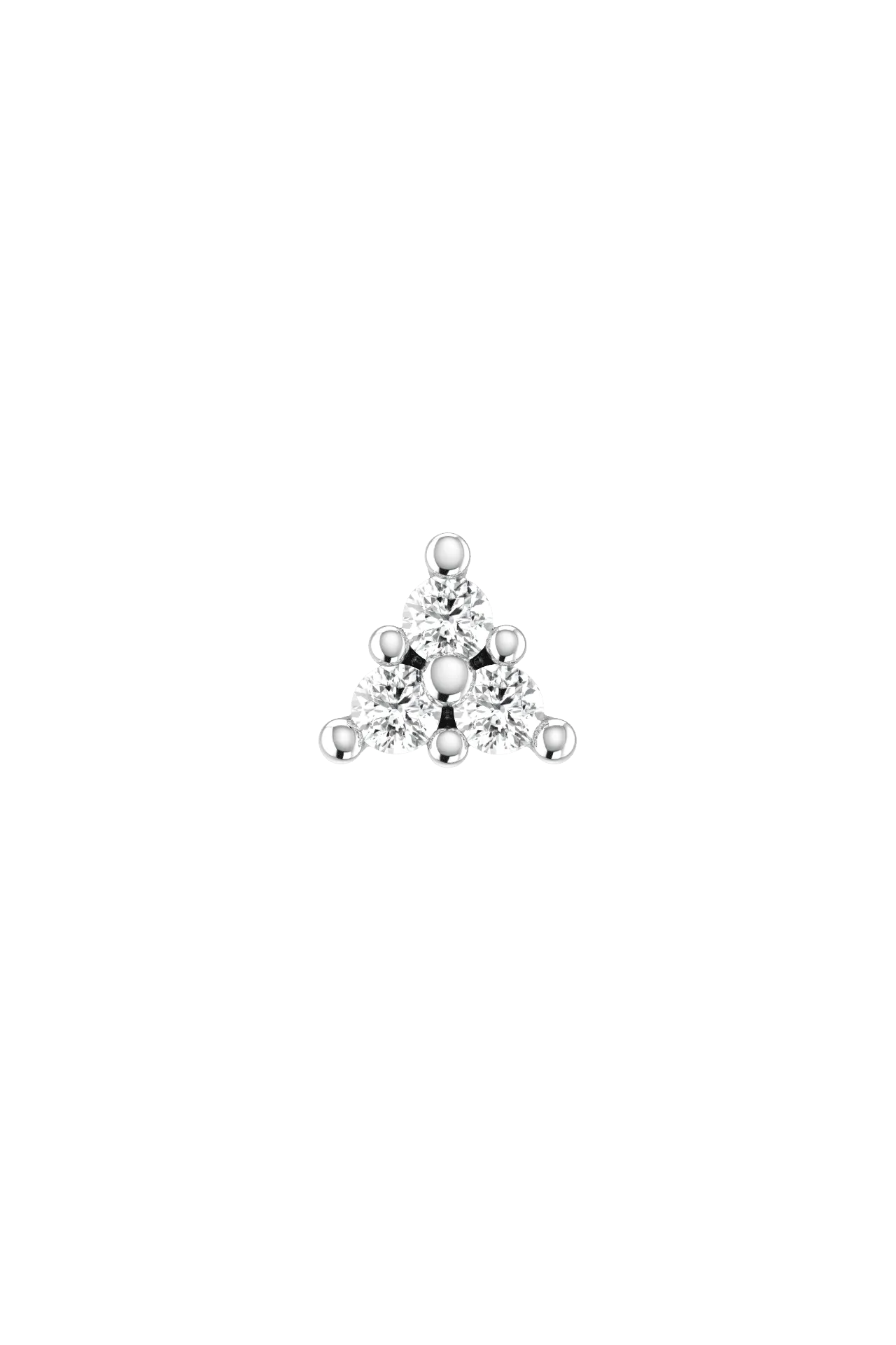 Trio Piercing 18K White Gold Earring w. Lab-Grown Diamonds