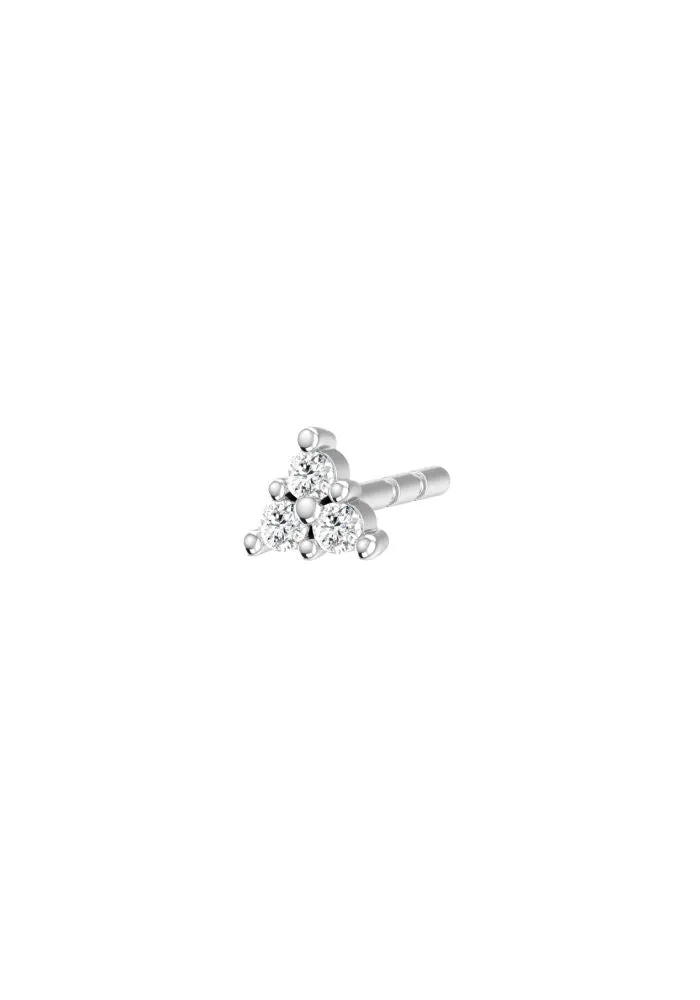 Trio Piercing 18K White Gold Earring w. Lab-Grown Diamonds