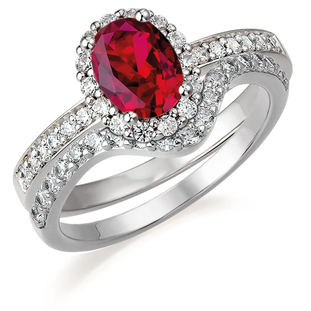 Tru-Ruby Cincature Ring Set