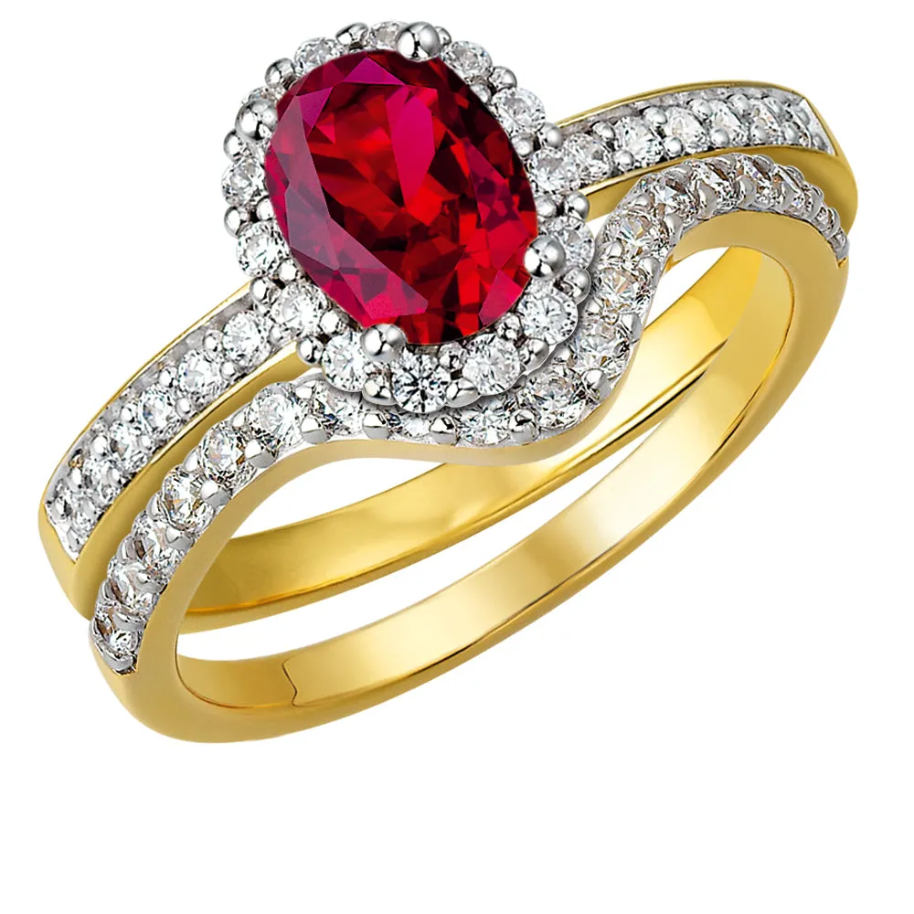 Tru-Ruby Cincature Ring Set