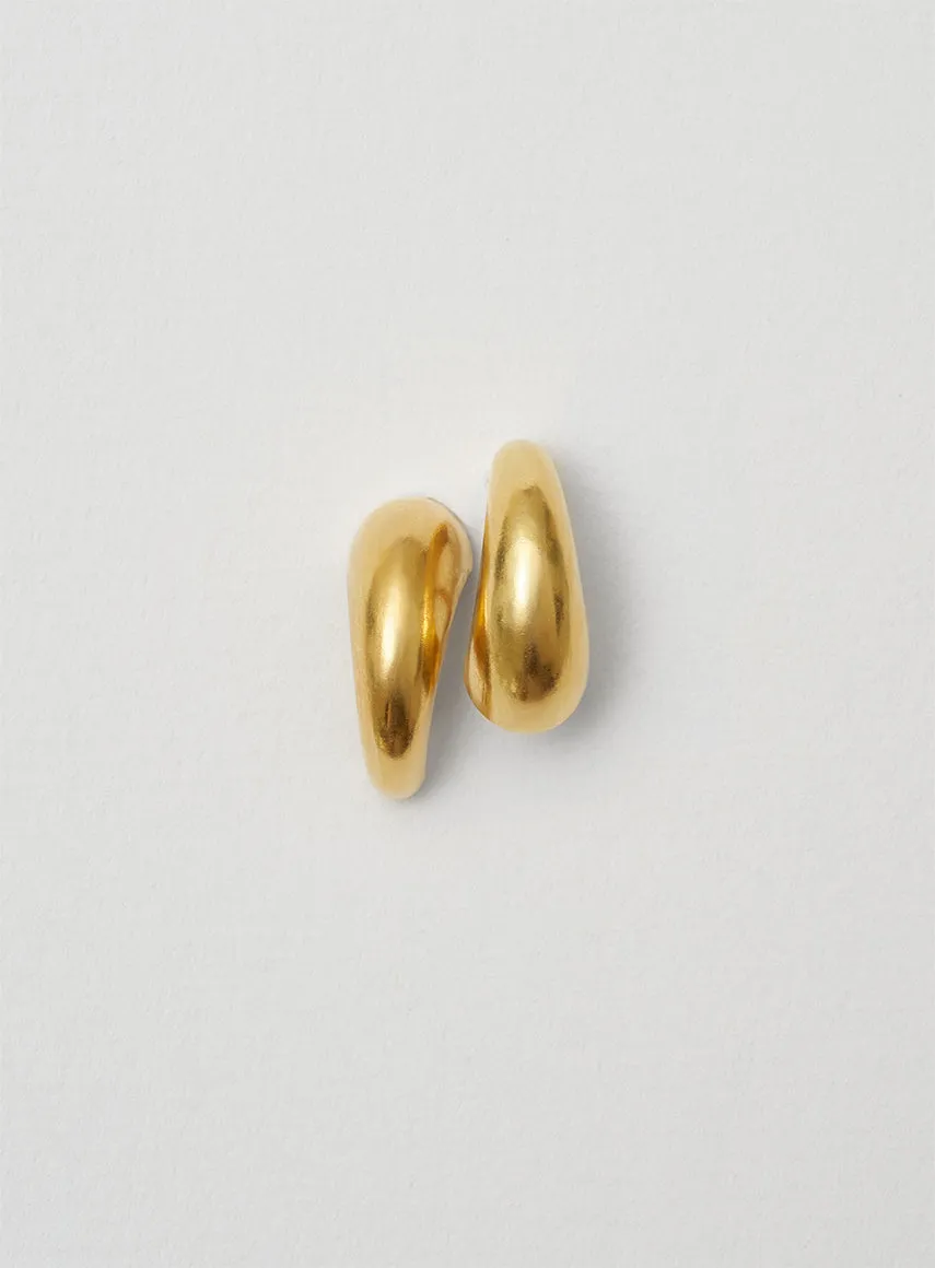 Twin lobe 14K Gold Plated Earrings