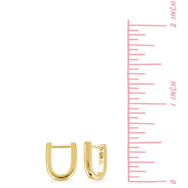 U-Shaped Huggie Hoop Earrings