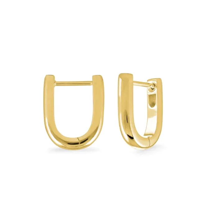 U-Shaped Huggie Hoop Earrings