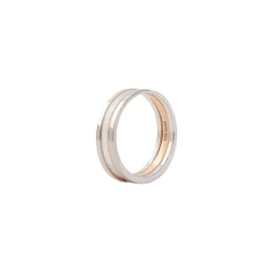 Unisex We 18K Whitegold & Rosegold Ring w. White Lacquer