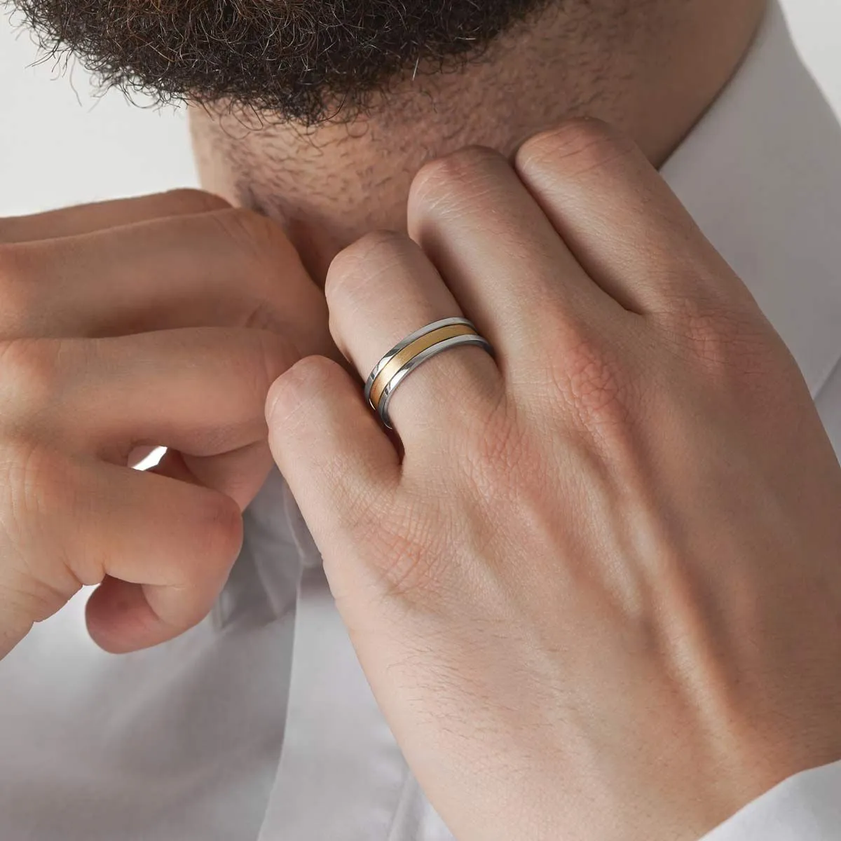 Unisex We Matt 18K Whitegold & Gold Ring