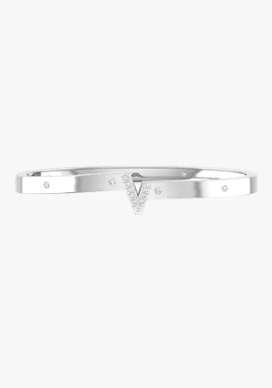 V Pave 18K Whitegold Bracelet w. Lab-Grown Diamonds