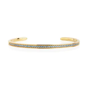 Valiano Gold Plated Bangle w. Blue Zirconias