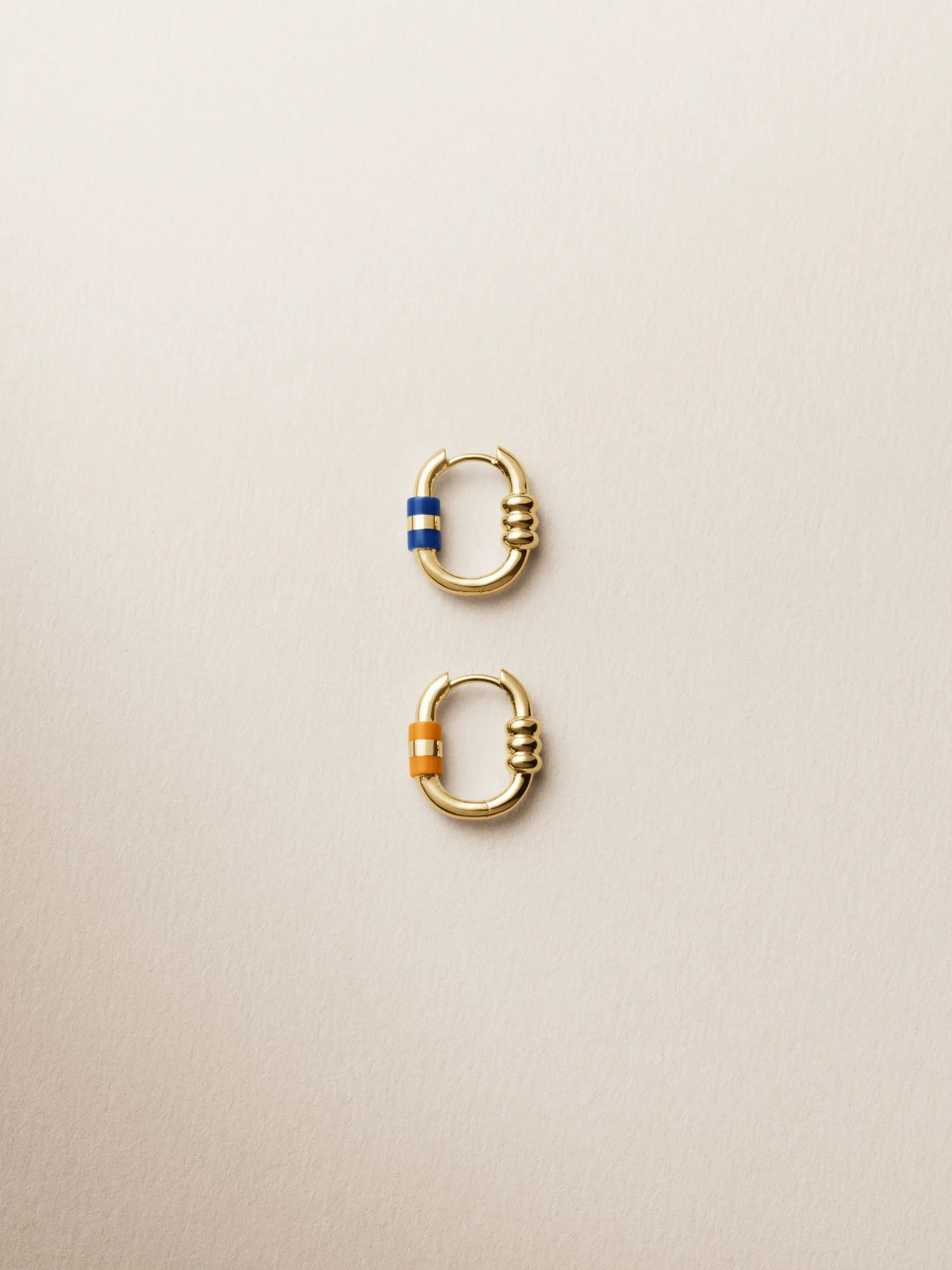 Vertigo 12 Orange Stripe 14K Gold Earring