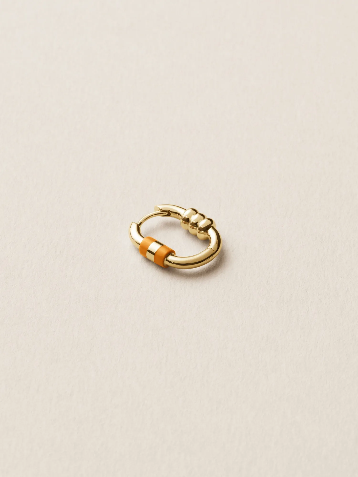 Vertigo 12 Orange Stripe 14K Gold Earring