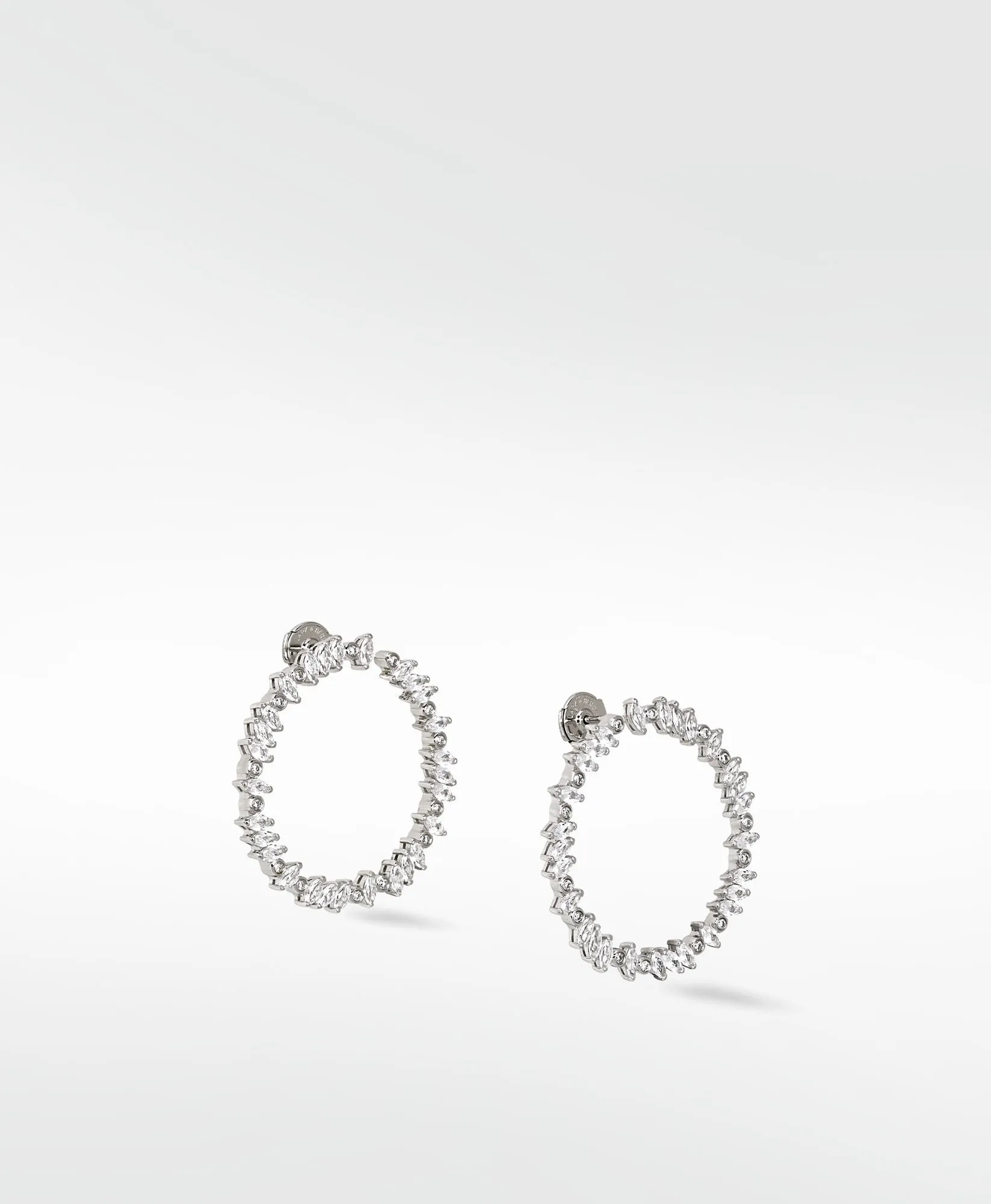 Veto Bright Silver Earrings w. Lab-Grown Diamonds & Sapphires