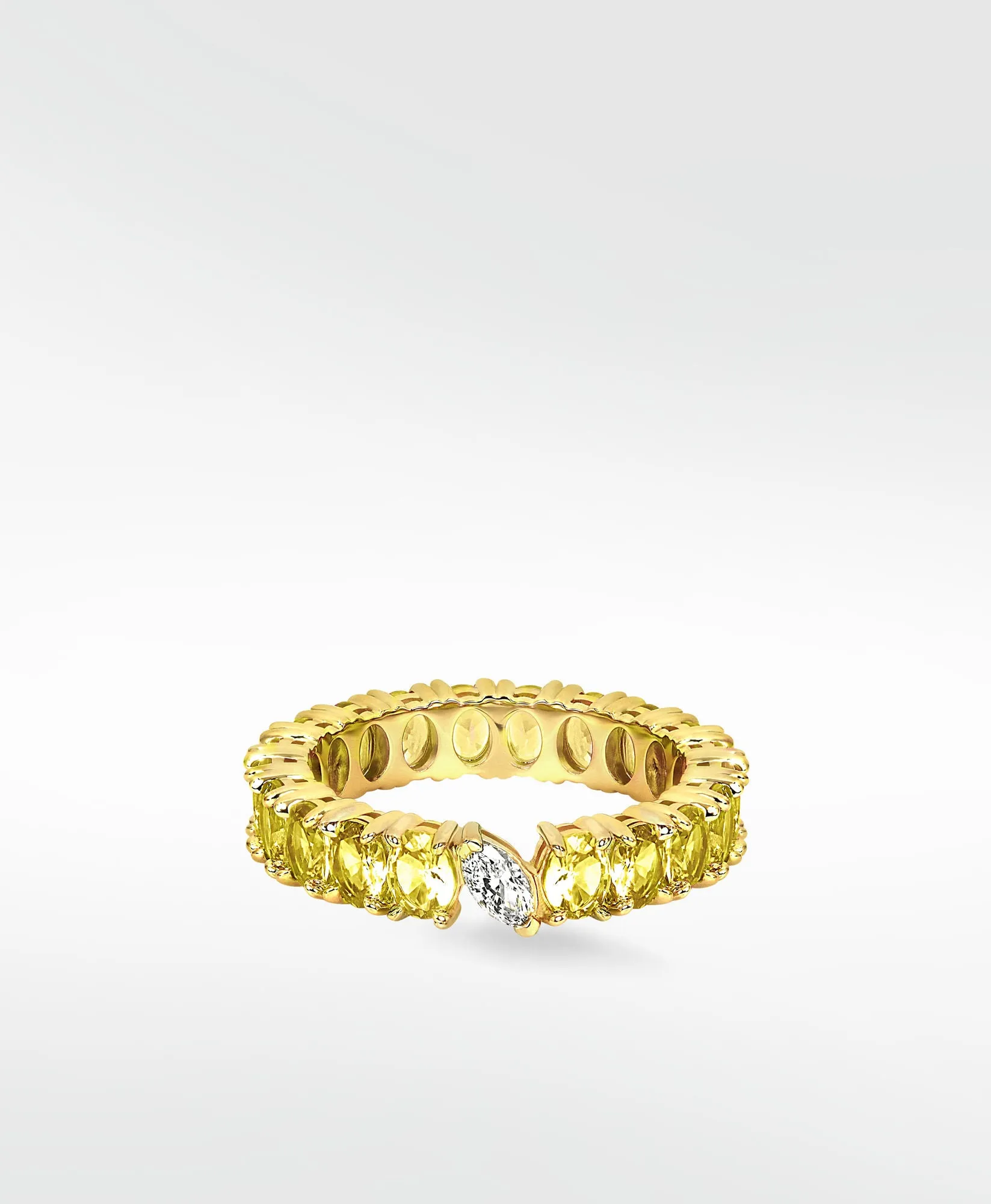 Veto Lux Oval Eternity 14K Gold Ring w. Lab-Grown Diamond & Sapphires