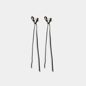 Victorian Bow Earrings - Simone Rocha - Crystal - Black