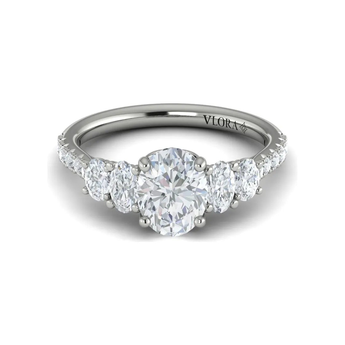 Vlora 14K White Gold 5-Stone Diamond Engagement Ring