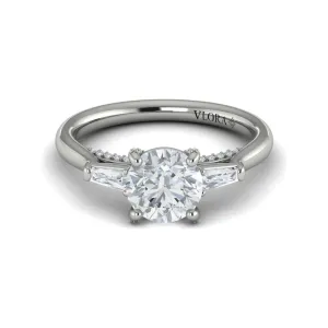 Vlora 14K White Gold Baguette 3-Stone Diamond Engagement Ring