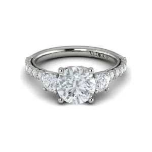Vlora 14K White Gold Classic 3-Stone Diamond Engagement Ring