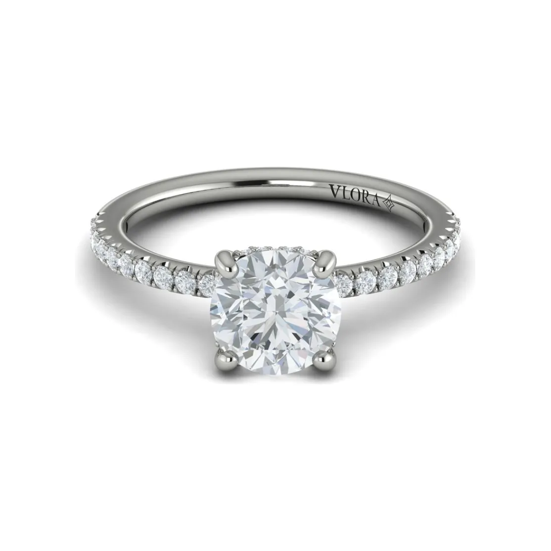 Vlora 14K White Gold Classic Diamond Engagement Ring
