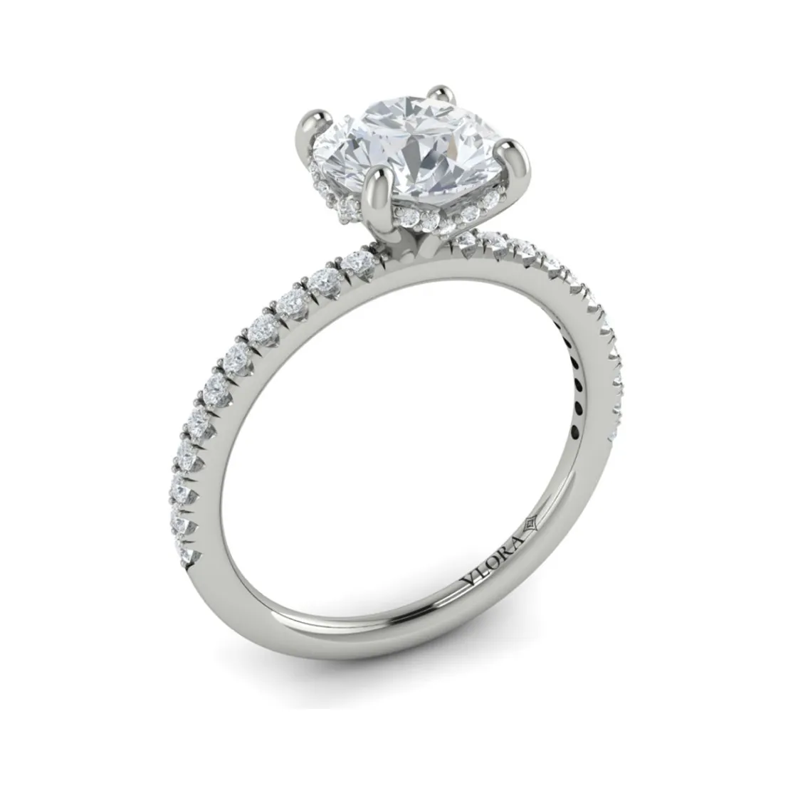 Vlora 14K White Gold Classic Diamond Engagement Ring