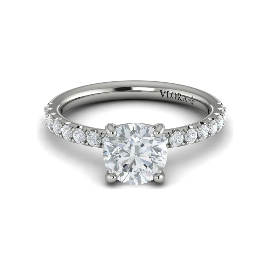 Vlora 14K White Gold Classic Diamond Engagement Ring
