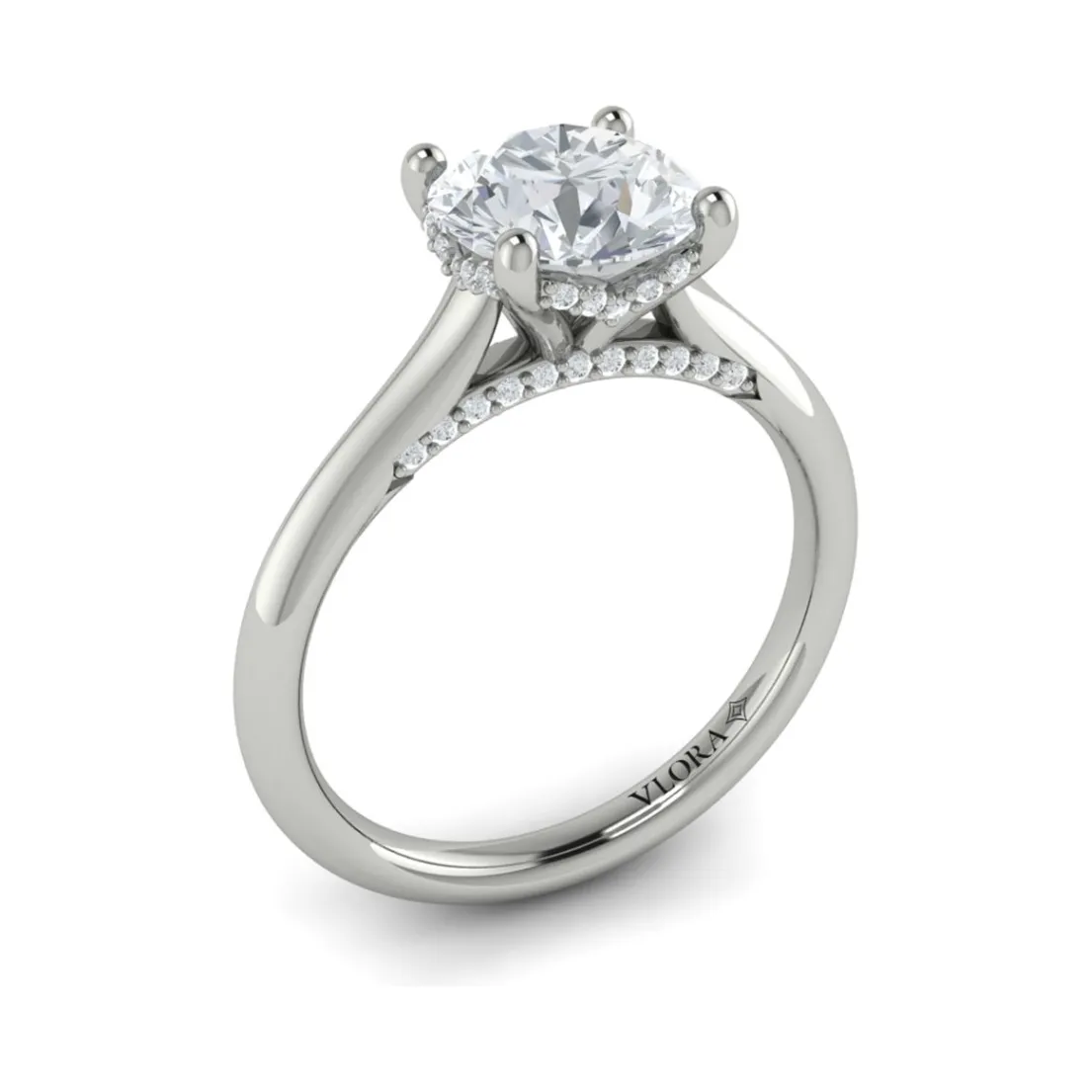 Vlora 14K White Gold Classic Diamond  Solitaire Engagement Ring