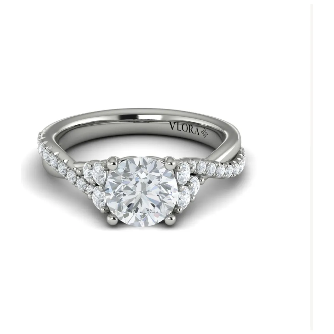 Vlora 14K White Gold Diamond & Polish Twist Engagement Ring