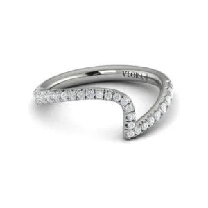 Vlora 14K White Gold Diamond Contour Band