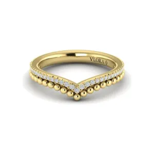 Vlora 14K White Gold Diamond Double Line Chevron Band