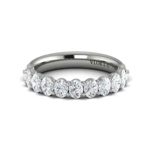 Vlora 14K White Gold Diamond Oval Shared Prong Anniversary Band