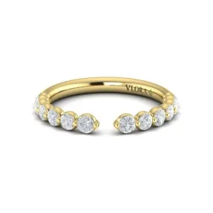 Vlora 14K White Gold Dimond Open Shared Prong Band