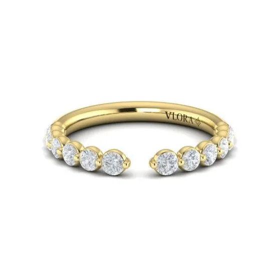 Vlora 14K White Gold Dimond Open Shared Prong Band