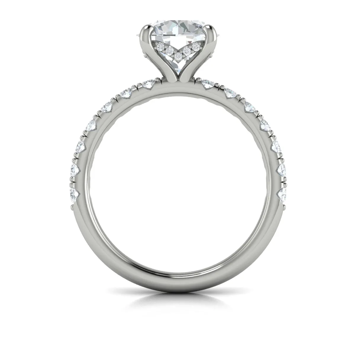 Vlora 14K White Gold Hidden Halo Diamond Engagement Ring