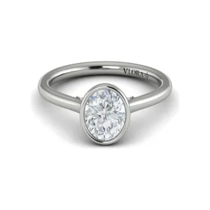 Vlora 14K White Gold Oval Bezel Solitaire Engagement Ring