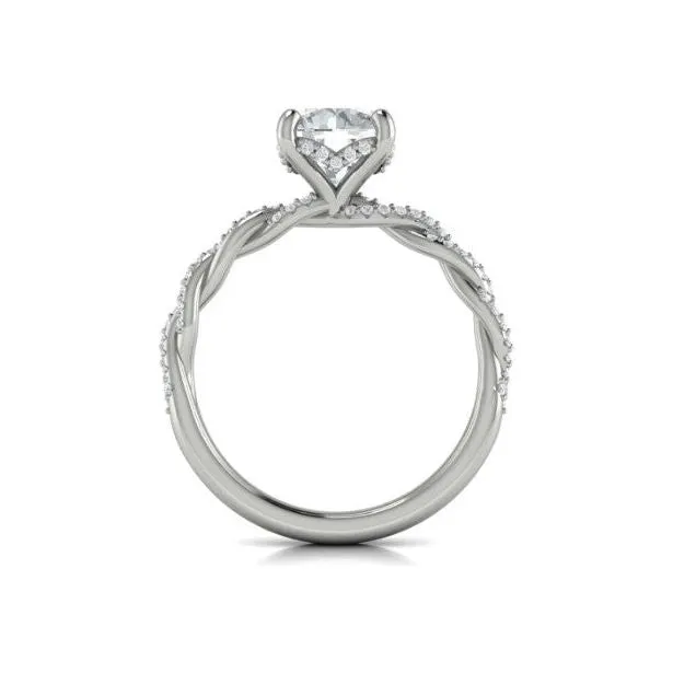 Vlora 14K White Gold Petite Diamond Twist Engagement Ring