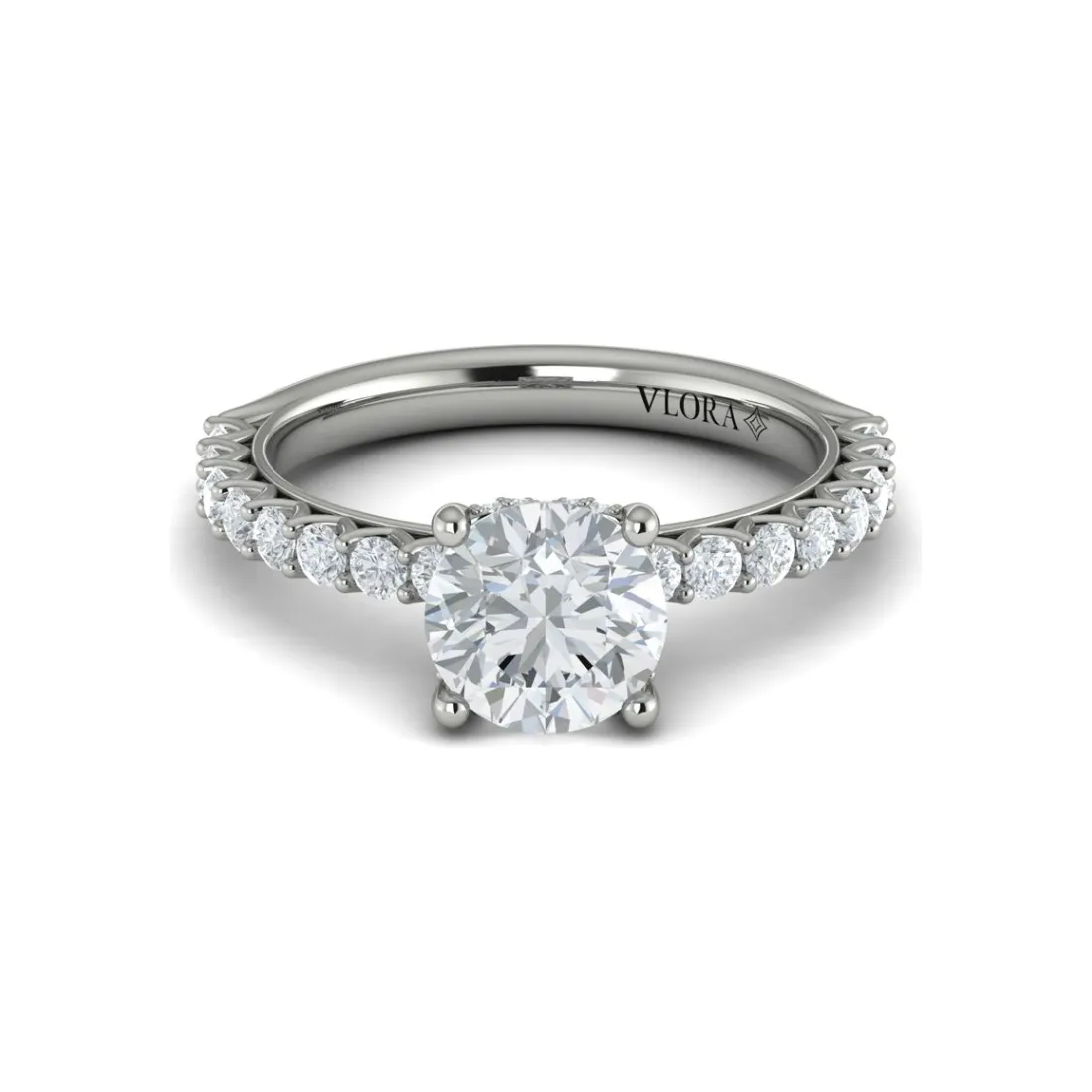 Vlora 14K White Gold Shared Prong Diamond Engagement Ring