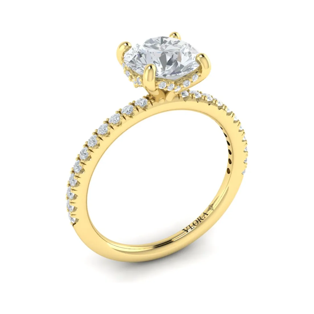 Vlora 14K Yellow Gold Classic Diamond Engagement Ring