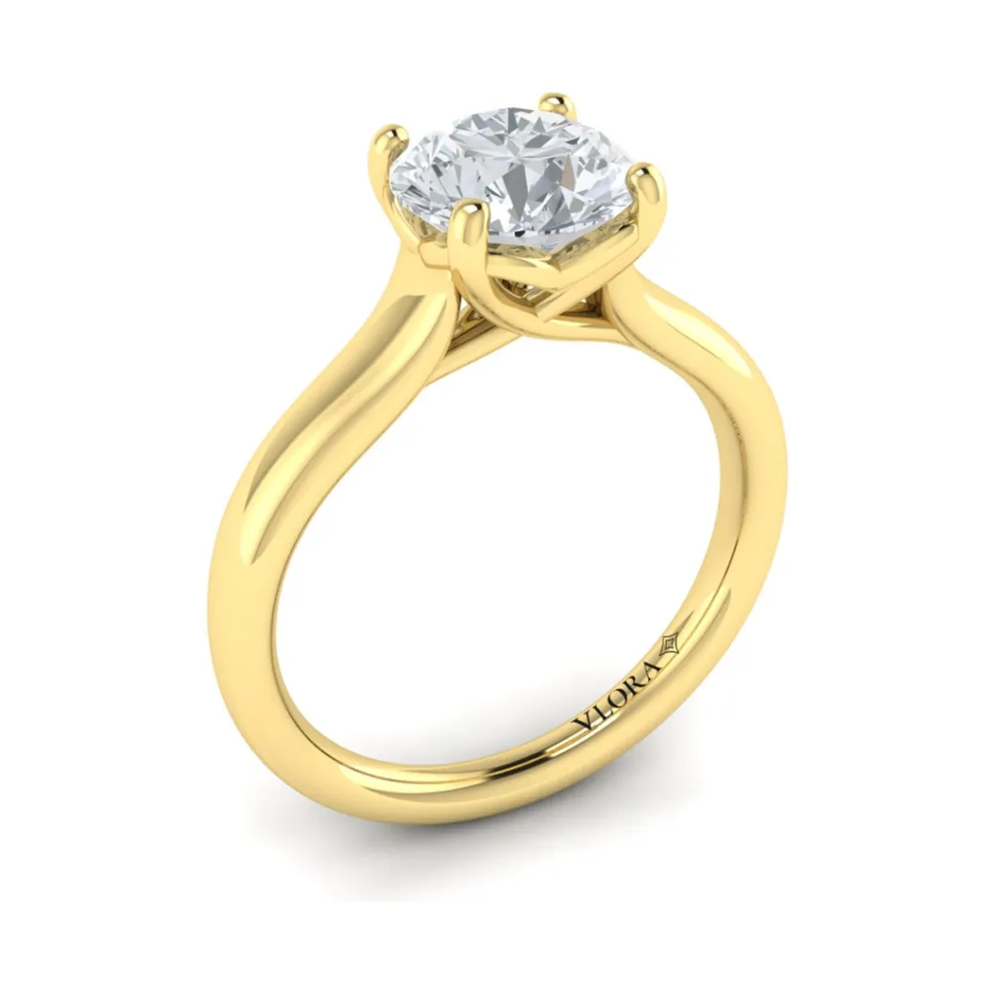 Vlora 14K Yellow Gold Classic Solitaire Engagement Ring