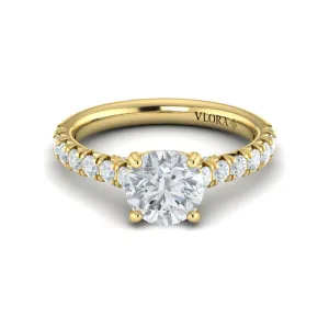 Vlora 14K Yellow Gold Diamond Detail Engagement Ring
