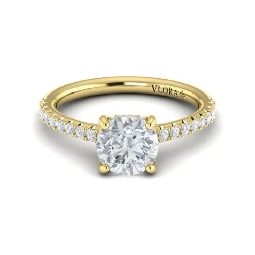 Vlora 14K Yellow Gold Diamond Hidden Halo Engagement Ring