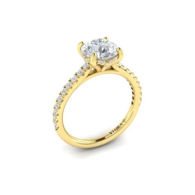 Vlora 14K Yellow Gold Diamond Hidden Halo Engagement Ring
