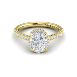 Vlora 14K Yellow Gold Oval Halo Diamond Engagement Ring