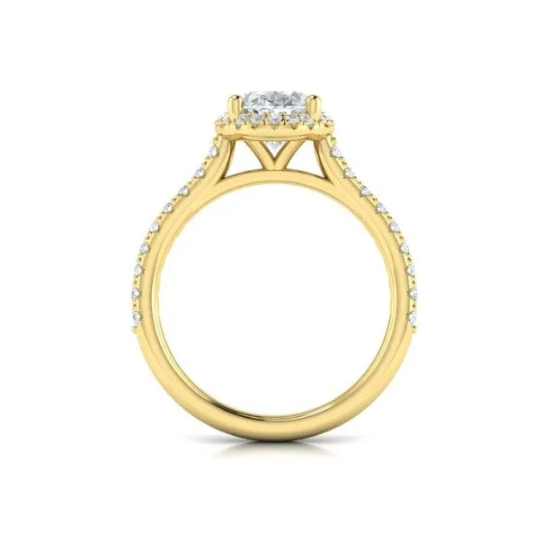 Vlora 14K Yellow Gold Oval Halo Diamond Engagement Ring