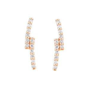 When Lightning Strikes 18K Rose Gold Stud w. Diamond
