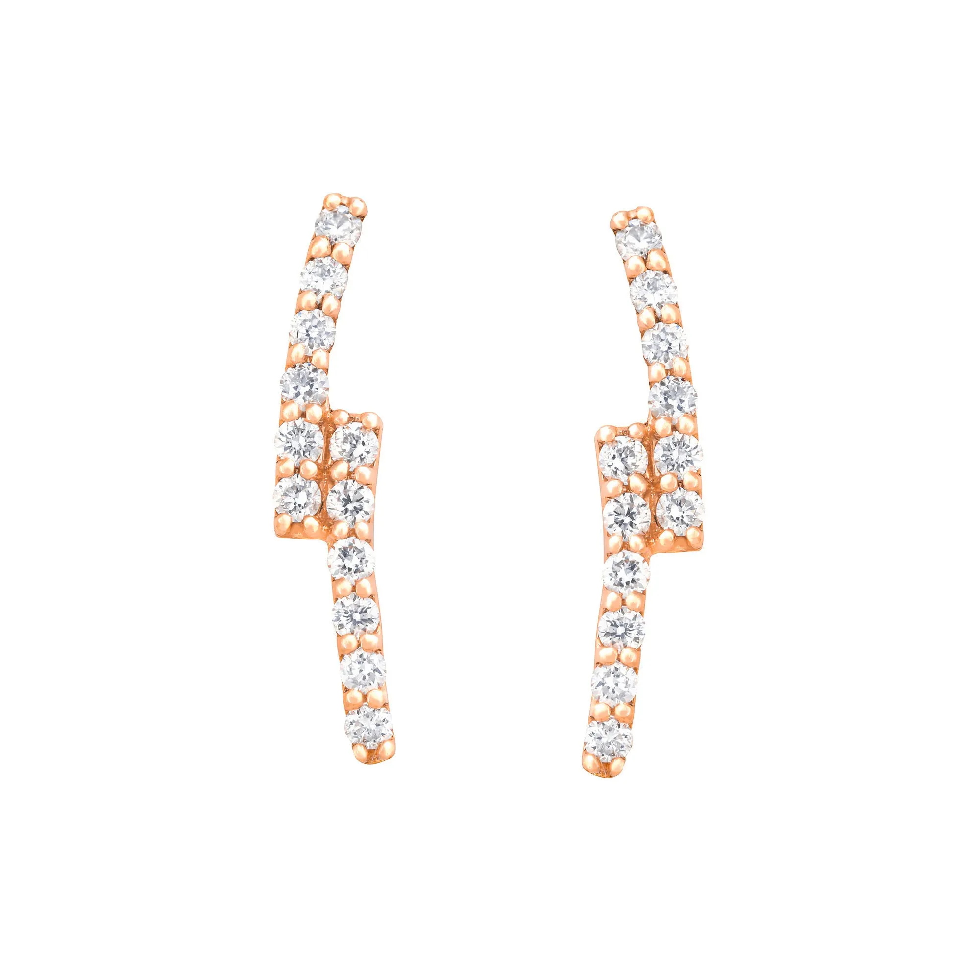 When Lightning Strikes 18K Rose Gold Stud w. Diamond