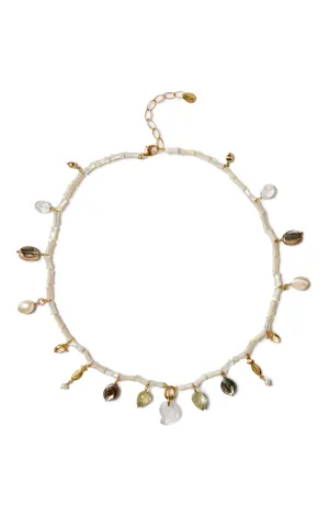 White Mix Charm Necklace