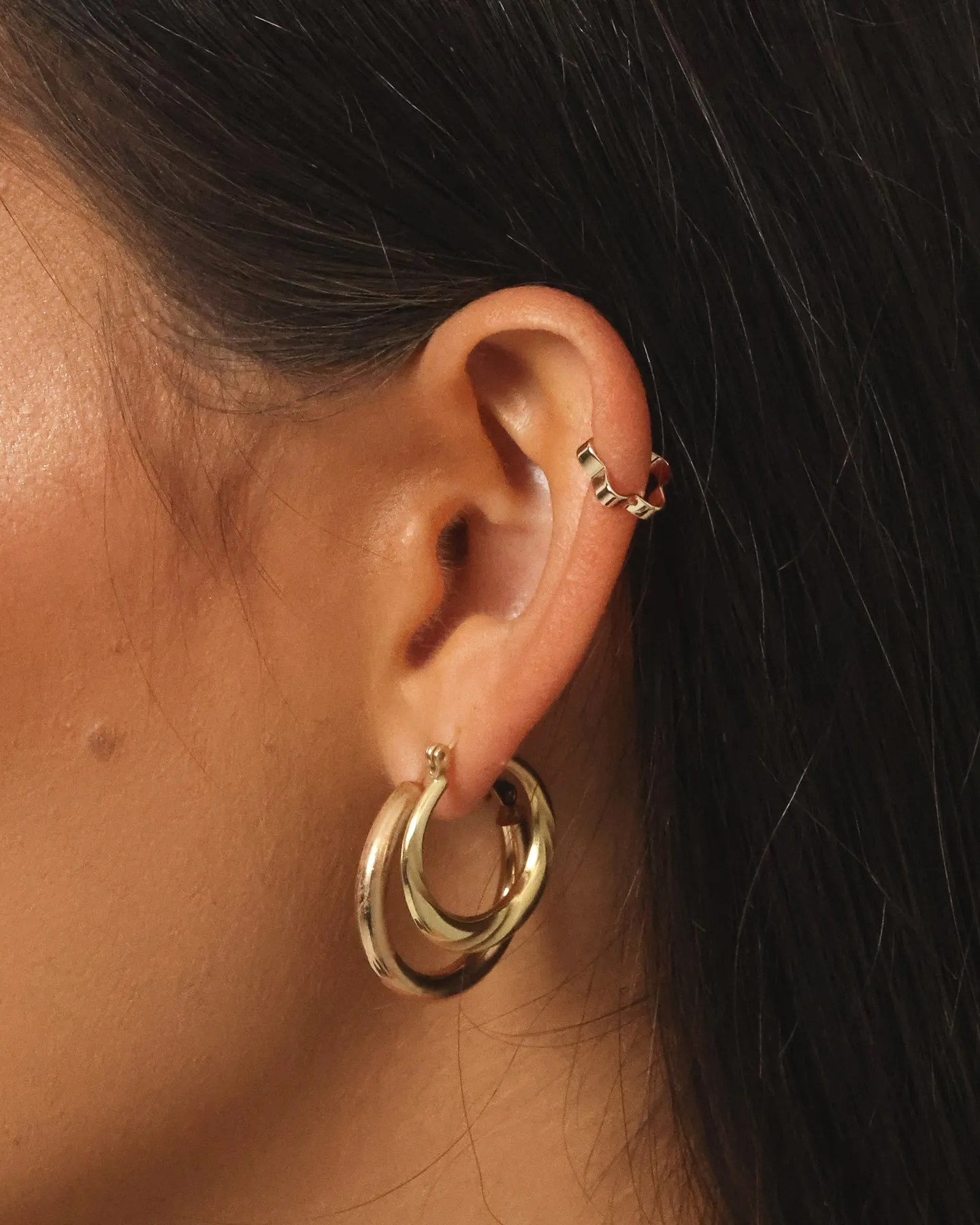 Wild For The Weekend Flower Ear Cuff Gold