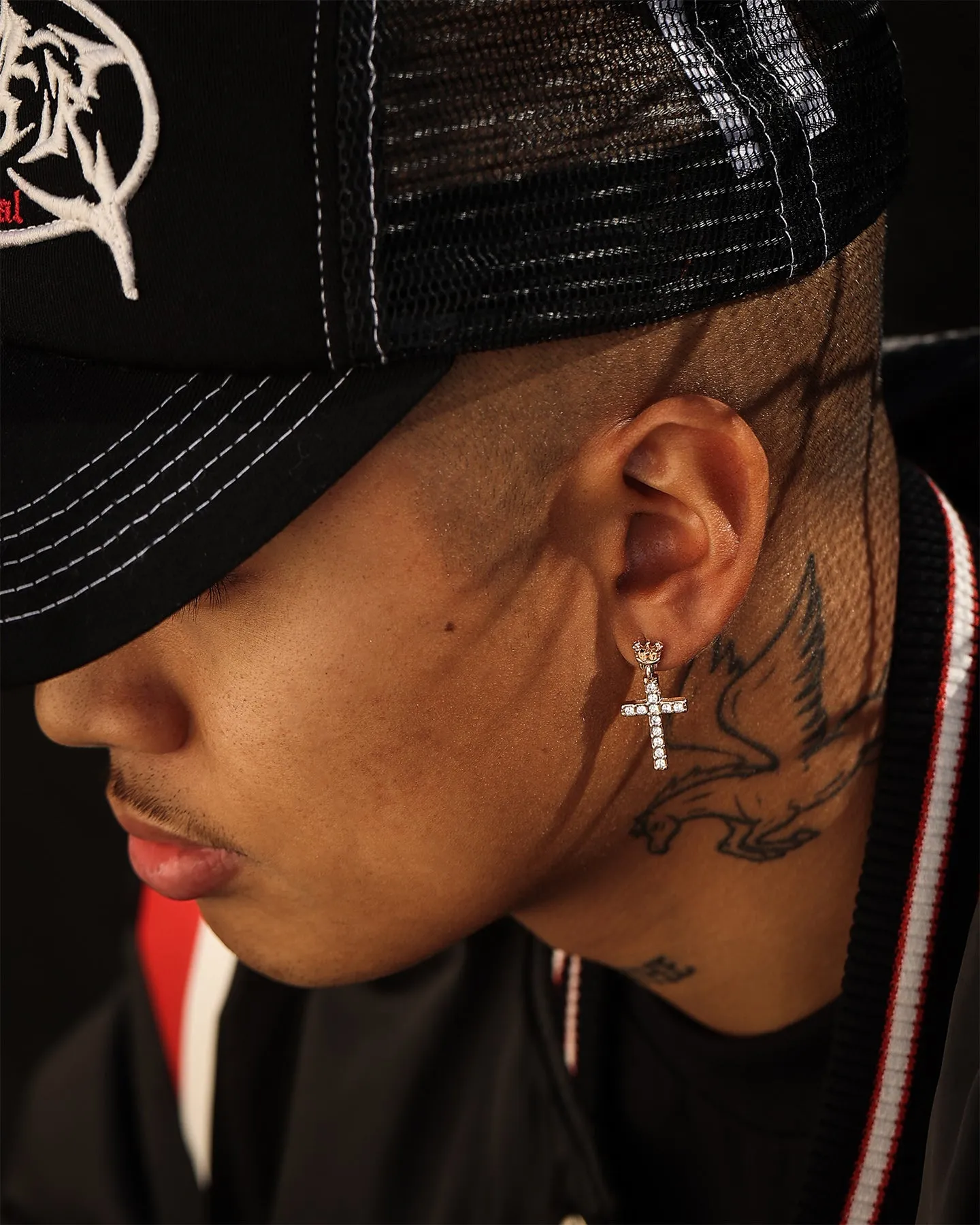 Wild For The Weekend Heaven Sent Crown Cross Earrings Gold
